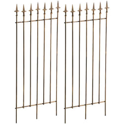 Lot de 2 treillis support pour plantes grimpantes décoration de jardin en métal bronze 100003832