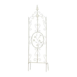 Tuteur pour plante grimpante 122x35 cm en métal blanc vieilli 100003868