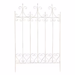 Treillis de jardin support plantes grimpantes decoration metal blanc vieilli 10_0003878