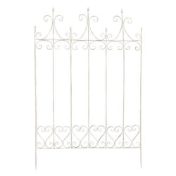 Treillis de jardin support plantes grimpantes decoration metal blanc vieilli 10_0003878