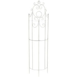 Treillis de jardin pour plantes grimpantes tuteur pour rosiers en métal blanc vieilli 100003884