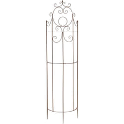 Décoshop26 - Treillis de jardin pour plantes grimpantes tuteur pour rosiers en métal marron vieilli 100003885