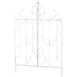 Décoshop26 - Treillis décoration de jardin rosier plantes grimpantes 133 cm en métal blanc vieilli 100003893