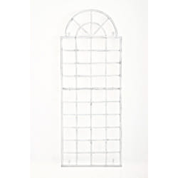 Décoshop26 - Treillage tuteur mural 180 x 70 cm décoration de jardin plantes grimpantes en métal blanc vieilli 100003904