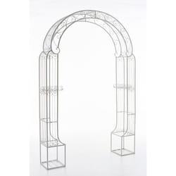 Arche à rosiers arceau support pour plantes grimpantes en métal blanc 100003919
