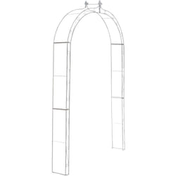 Décoshop26 - Arche à rosiers arceau plantes grimpantes décoration jardin en métal blanc vieilli 100003920