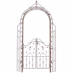Cette arche de jardin est fabriquée en fer forgé solide et donne une ambiance particulière à la décoration de votre jardin. L ...