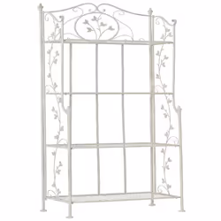Etagère - DÉCOSHOP26 - 4 Niveaux - Métal Blanc Vieilli - Hauteur 158 cm - Rangement Multifonctionnel