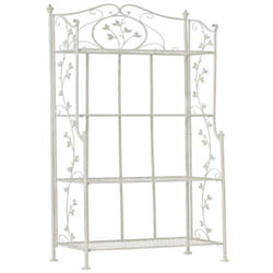 Etagère - DÉCOSHOP26 - 4 Niveaux - Métal Blanc Vieilli - Hauteur 158 cm - Rangement Multifonctionnel