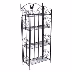 Étagère de rangement - Métal - Noir - 153 cm - Romantique - Meuble de jardin