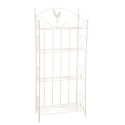 Étagère de rangement - Crème - Métal - 153 cm - Romantique - Meuble de jardin