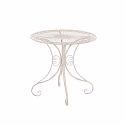 Table de jardin - Crème - Fer forgé - 725 cm - Rectangulaire - 4 personnes