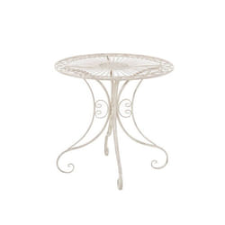 Table de jardin - Crème - Fer forgé - 725 cm - Rectangulaire - 4 personnes