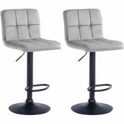 Le lot de deux tabourets de bar en velours offre une solution d'assise fonctionnelle et élégante pour les espaces cuisine et  ...