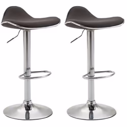 Tabouret de bar - Non spécifié - Lot de 2 - Ergonomique - Tissu gris foncé - Pied en métal trompette