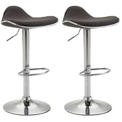 Tabouret de bar - Non spécifié - Lot de 2 - Ergonomique - Tissu gris foncé - Pied en métal trompette