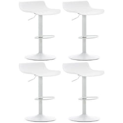 Tabourets de bar - Design moderne - Réglable en hauteur - Lot de 4 - Plastique blanc - Métal blanc