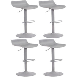 Tabourets de bar - Design moderne - Réglable en hauteur - Lot de 4 - Plastique gris - Métal gris