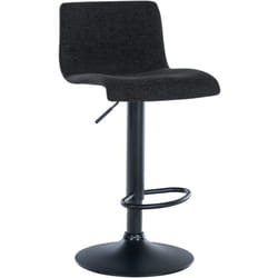 Tabouret de bar x1 design simple avec repose-pieds en tissu noir pieds en métal noir 100004559