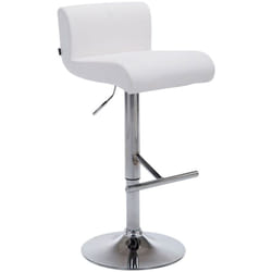 Tabouret de bar x1 chaises haute généreusement rembourrés en métal chromé et pvc blanc 100004574