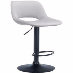Tabouret de bar - Non spécifié - Velours gris clair - Hauteur réglable - 360° rotatif - Métal noir