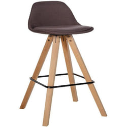 Tabouret de bar - Noname - Style scandinave - Tissu marron - Bois clair - Repose-pieds métal