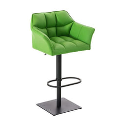 Tabouret de bar - DÉCOSHOP26 - Chaise haute - Similicuir vert - Réglable en hauteur - Design contemporain