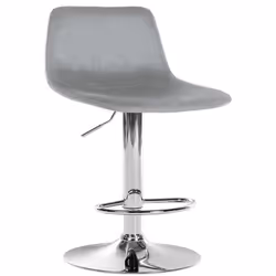 Tabouret de bar - Non spécifié - Modèle 10_0004778 - Velours gris - Réglable en hauteur - Design contemporain
