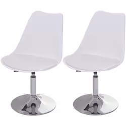Contenu de la livraison : 2x chaise pivotante style années 50 Base en plaque et cadre en acier chromé Corps en plastique Remb ...
