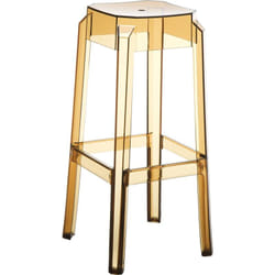Tabouret de bar x1 intérieur ou exterieur design moderne plastique couleur ambre transparent 100004872