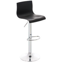 Tabouret de bar x1 avec repose-pieds pivotant dossier incurvé en plastique noir et métal chromé 100004937