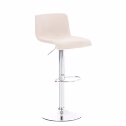 Tabouret de bar - Non spécifié - Modèle 10_0004966 - Tissu crème - Métal chrome - Dossier incurvé
