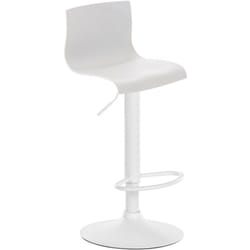 Tabouret de bar x1 avec repose-pieds pivotant dossier incurvé en plastique blanc et métal blanc 100004982
