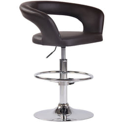 Tabouret de bar - 10_0004992 - Moderne - PVC marron - Métal chrome - Réglable en hauteur
