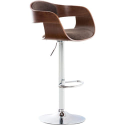 Tabouret de bar x1 design scandinave en tissu marron et structure en bois couleur noyer 100005045