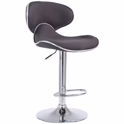 Tabouret de bar - Design moderne - Tissu gris foncé - Réglable en hauteur - Pivotant 360° - Métal chromé