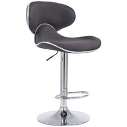 Tabouret de bar - Design moderne - Tissu gris foncé - Réglable en hauteur - Pivotant 360° - Métal chromé