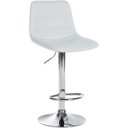 Tabouret de bar chaise haute x1 avec repose-pieds incurvé en pvc blanc structure métallique chromé 100005121