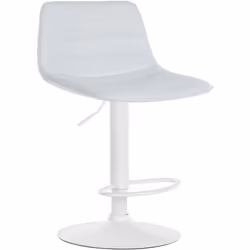 Tabouret de bar - Non spécifié - Modèle 10_0005125 - PVC blanc - Structure métallique - Réglable en hauteur