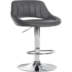 Tabouret de bar - 10_0005211 - Réglable en hauteur - Pivotant 360° - Cuir synthétique gris