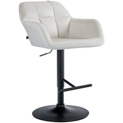 Tabouret de bar - Non spécifié - 360° - Velours crème - Accoudoirs - Métal noir
