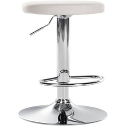 Tabouret de bar - Design simple - Hauteur réglable - PVC blanc - Pieds métal chrome - 1 unité