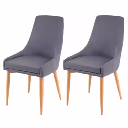 2x chaise de salle à manger cuisine design rétro tissu/textile gris foncé La chaise est un siège confortable pour un usage qu ...