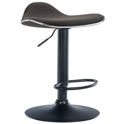 Tabouret de bar - MARQUE - Modèle - Tissu gris foncé - Pied en métal noir - Réglable en hauteur