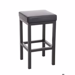 Tabouret de bar - Design simple - PVC noir - Hauteur dassise 80 cm - Support métal noir - Confortable