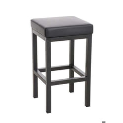 Tabouret de bar - Design simple - PVC noir - Hauteur dassise 80 cm - Support métal noir - Confortable