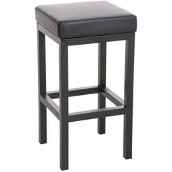 Tabouret de bar x1 avec repose-pieds design simple hauteur d'assise 85 cm en pvc noir et support en métal noir 100005410