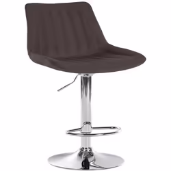 Tabouret de bar - Non spécifié - Réglable en hauteur - Pivotant 360° - Tissu taupe - Métal chrome