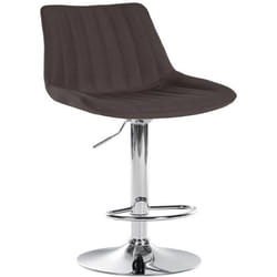Tabouret de bar - Non spécifié - Réglable en hauteur - Pivotant 360° - Tissu taupe - Métal chrome