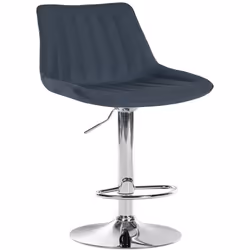 Tabouret de bar - Non spécifié - Réglable en hauteur - Pivotant 360° - Tissu gris foncé - Métal chrome